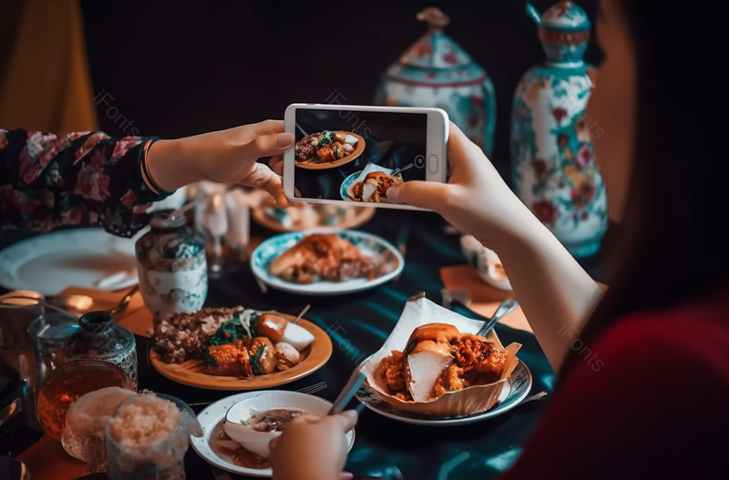 美食家为社交媒体拍摄食物,高清,摄影图,摄影图片,图片大全,摄影图免费下载